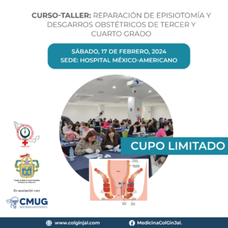 2024 - No Socios - Curso-Taller: Reparación de Episiotomía y Desgarros Obstétricos de Tercer y Cuarto